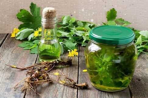 a decoction of celandine for the treatment of psoriasis